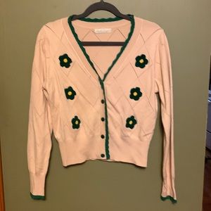 Green and Yellow Floral Cardigan